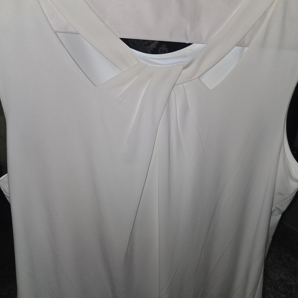Elegant Cream Sleeveless Blouse
